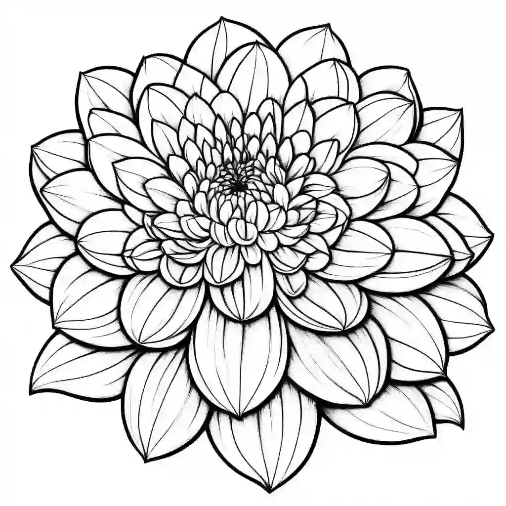 Dahlias coloring pages